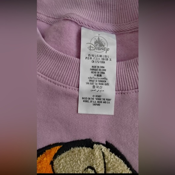 L 2025 Disneyland Resort Tigger Embroidered Winnie Sweatshirt Pullover Purple - Picture 3 of 4